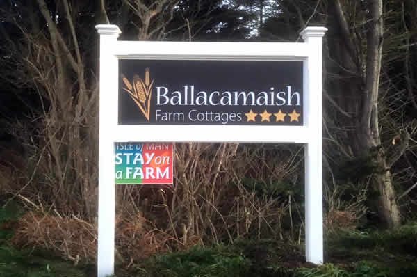 Entrance to Ballacamaish Farm self catering cottages